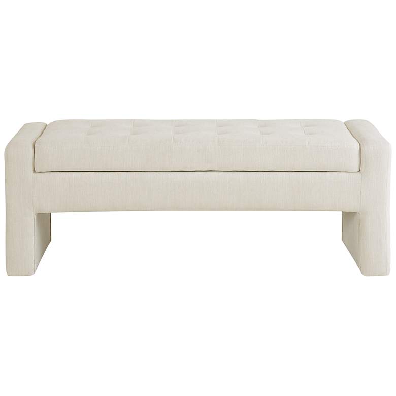 Image 5 Payden 43 1/2" Wide Cream Fabric Tufted Storage Bench more views