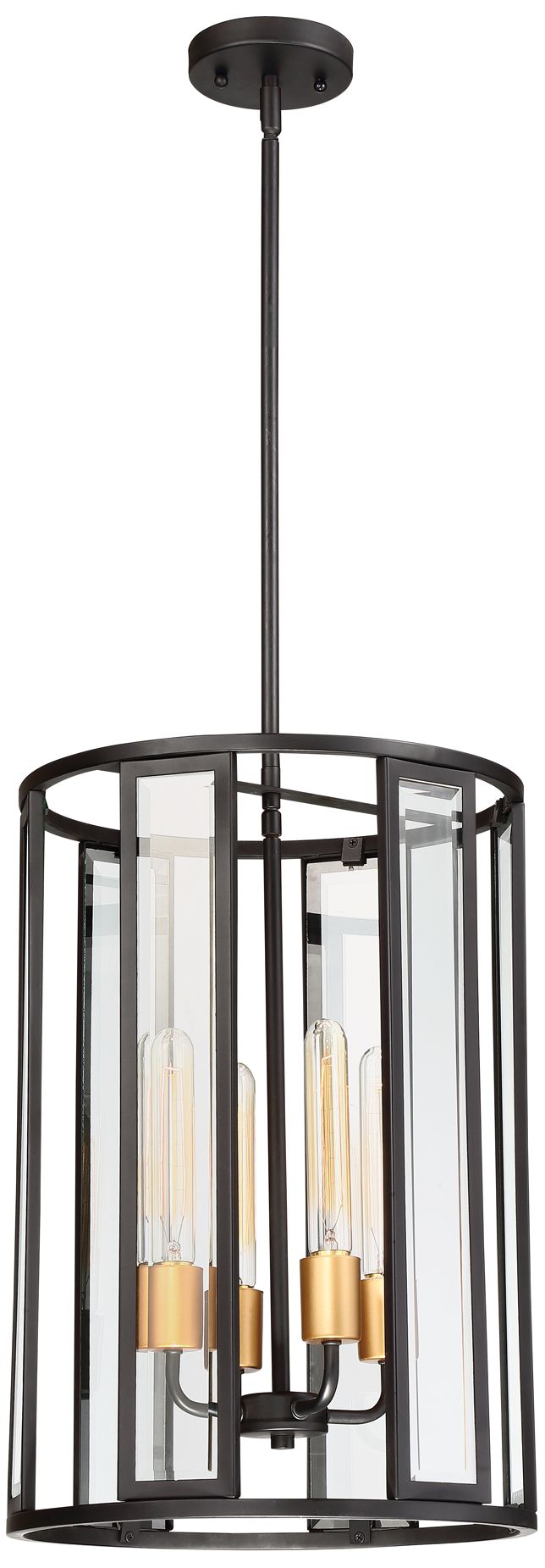 Image 3 Payne 14" Wide Midnight Bronze 4-Light Pendant more views