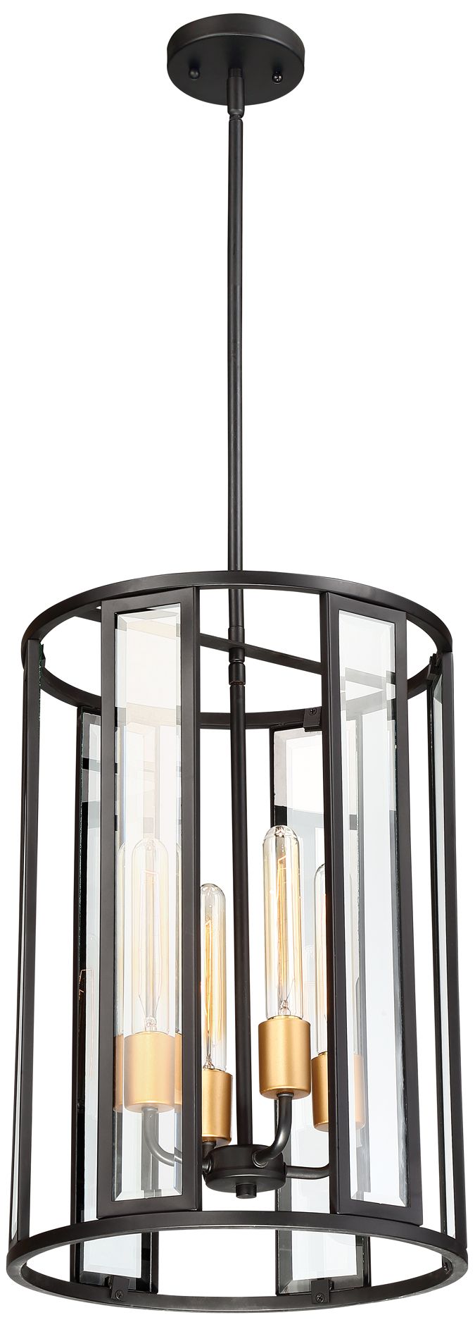 Image 4 Payne 14" Wide Midnight Bronze 4-Light Pendant more views