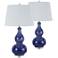 Payson Ocean Blue Ceramic Table Lamp Set of 2