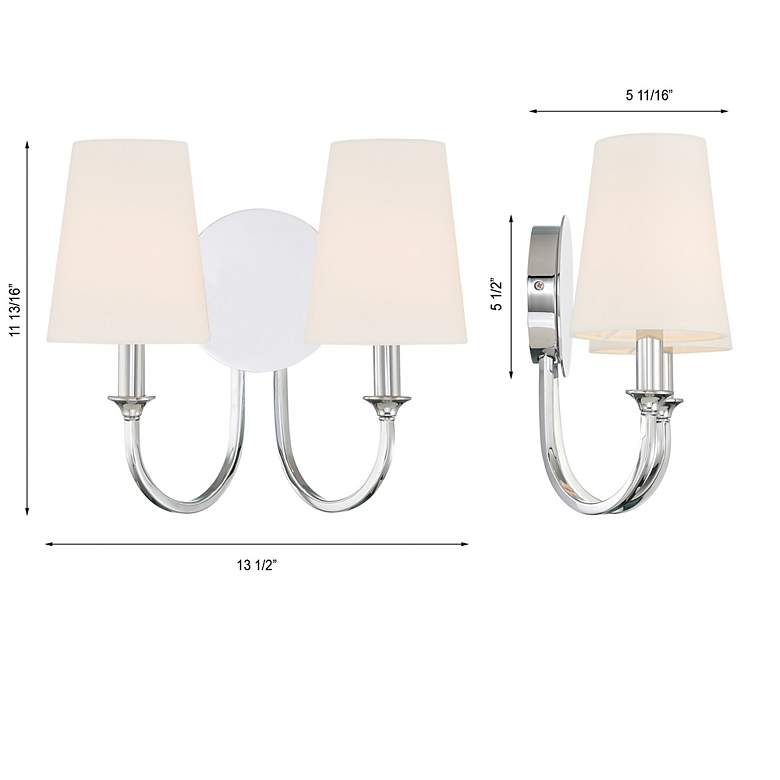 Image 6 Payton 11 3/4" High Polished Chrome 2-Light Wall Sconce more views