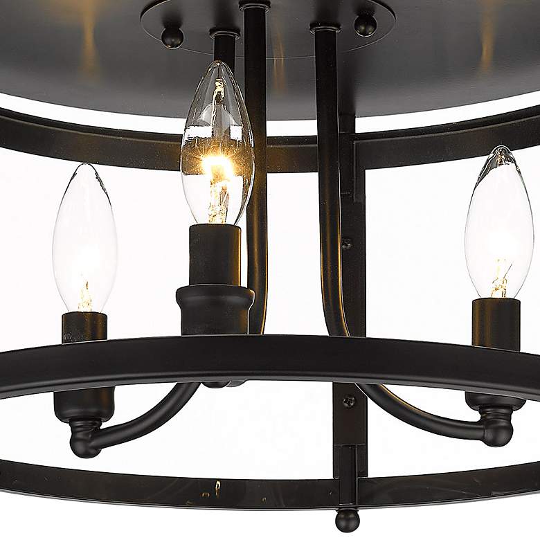 Image 3 Payton 14 3/4" Wide Matte Black 3-Light Ceiling Light more views
