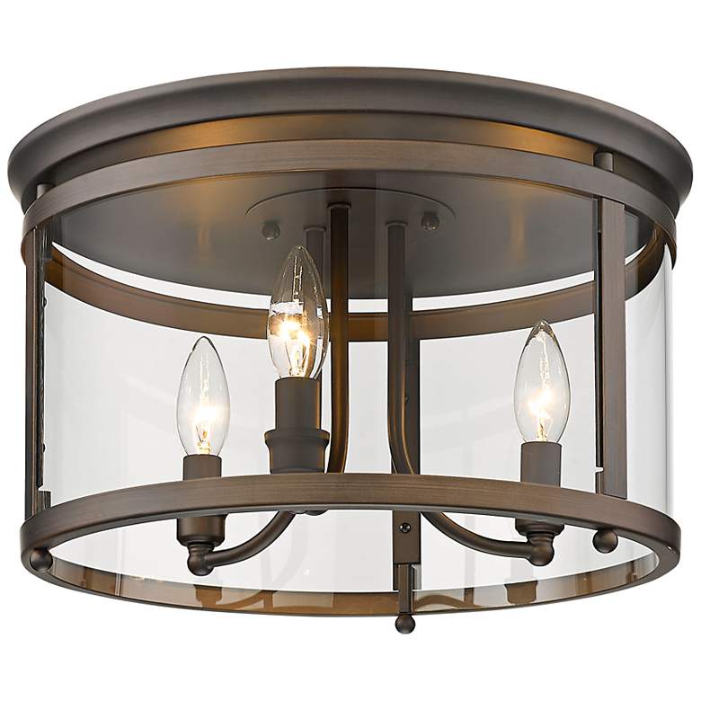 Image 2 Payton 14 3/4" Wide Rubbed Bronze 3-Light Ceiling Light