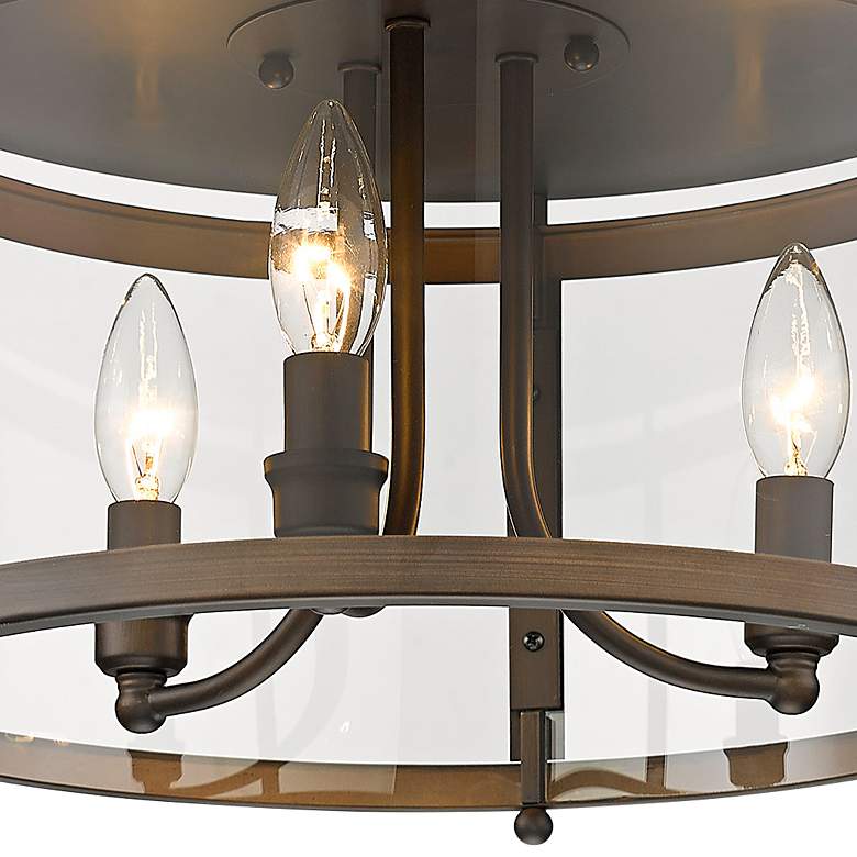 Image 3 Payton 14 3/4" Wide Rubbed Bronze 3-Light Ceiling Light more views