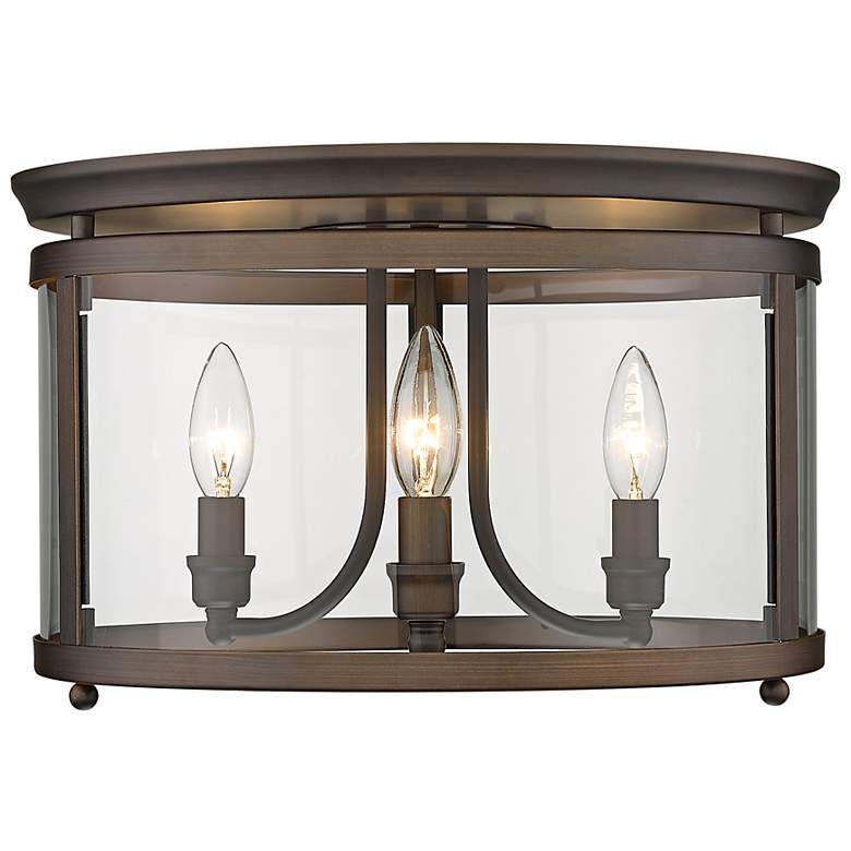 Image 4 Payton 14 3/4" Wide Rubbed Bronze 3-Light Ceiling Light more views