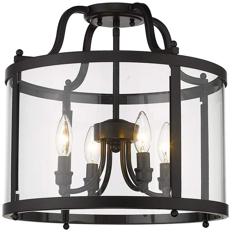Image 1 Payton 16" Wide Matte Black 4-Light Ceiling Light