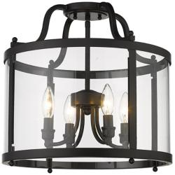 Payton 16" Wide Matte Black 4-Light Ceiling Light