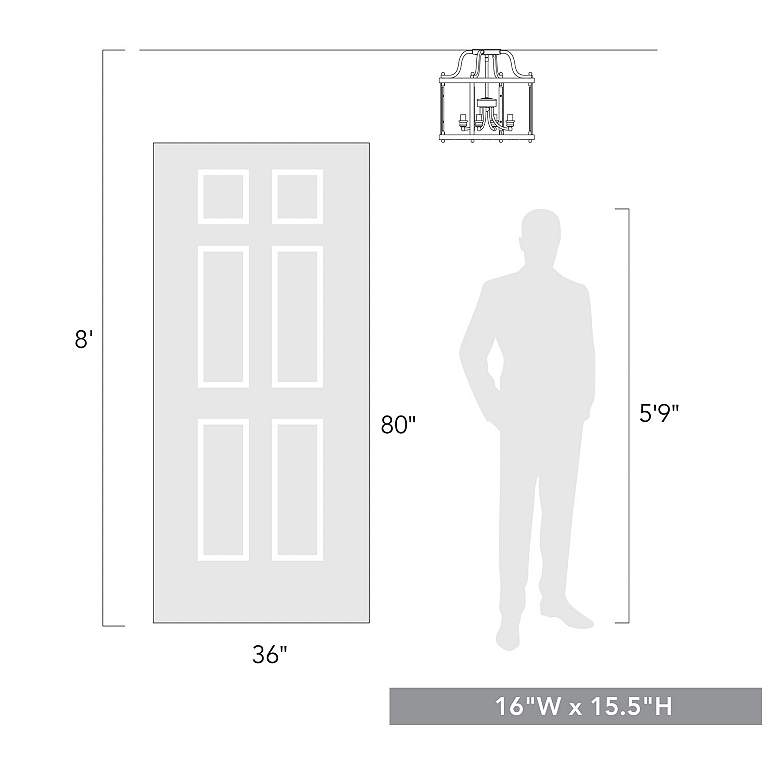 Image 4 Payton 16" Wide Matte Black 4-Light Ceiling Light more views