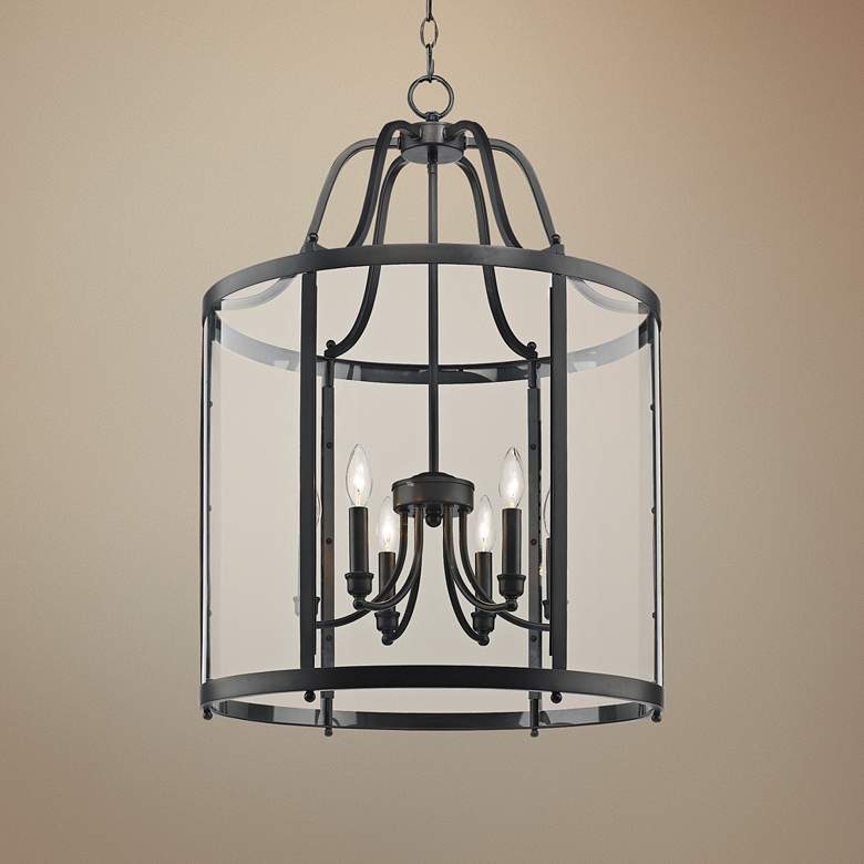 Image 1 Payton 22 1/4 inch Wide Black Streamlined Pendant Light