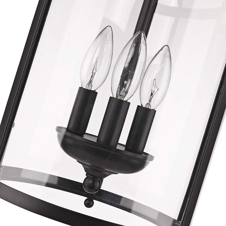 Image 3 Payton 9" Black and Clear Glass 3-Light Traditional Pendant Lantern more views