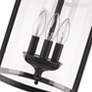Payton 9" Black and Clear Glass 3-Light Traditional Pendant Lantern