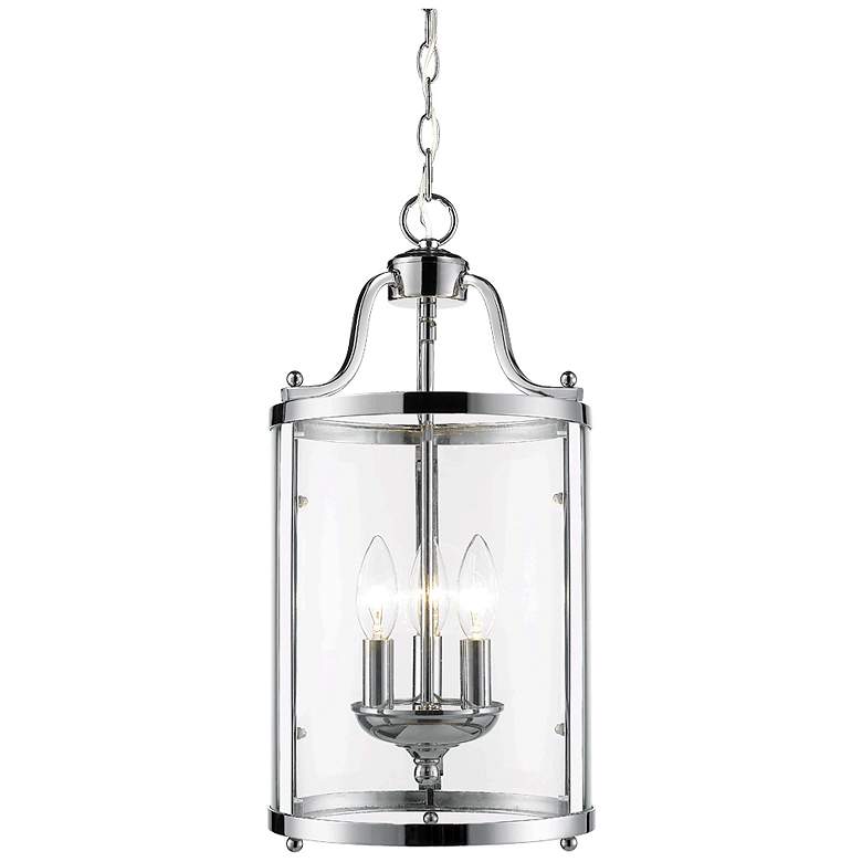 Image 1 Payton 9 inch Wide 3-Light Mini Pendant in Chrome with Clear Glass