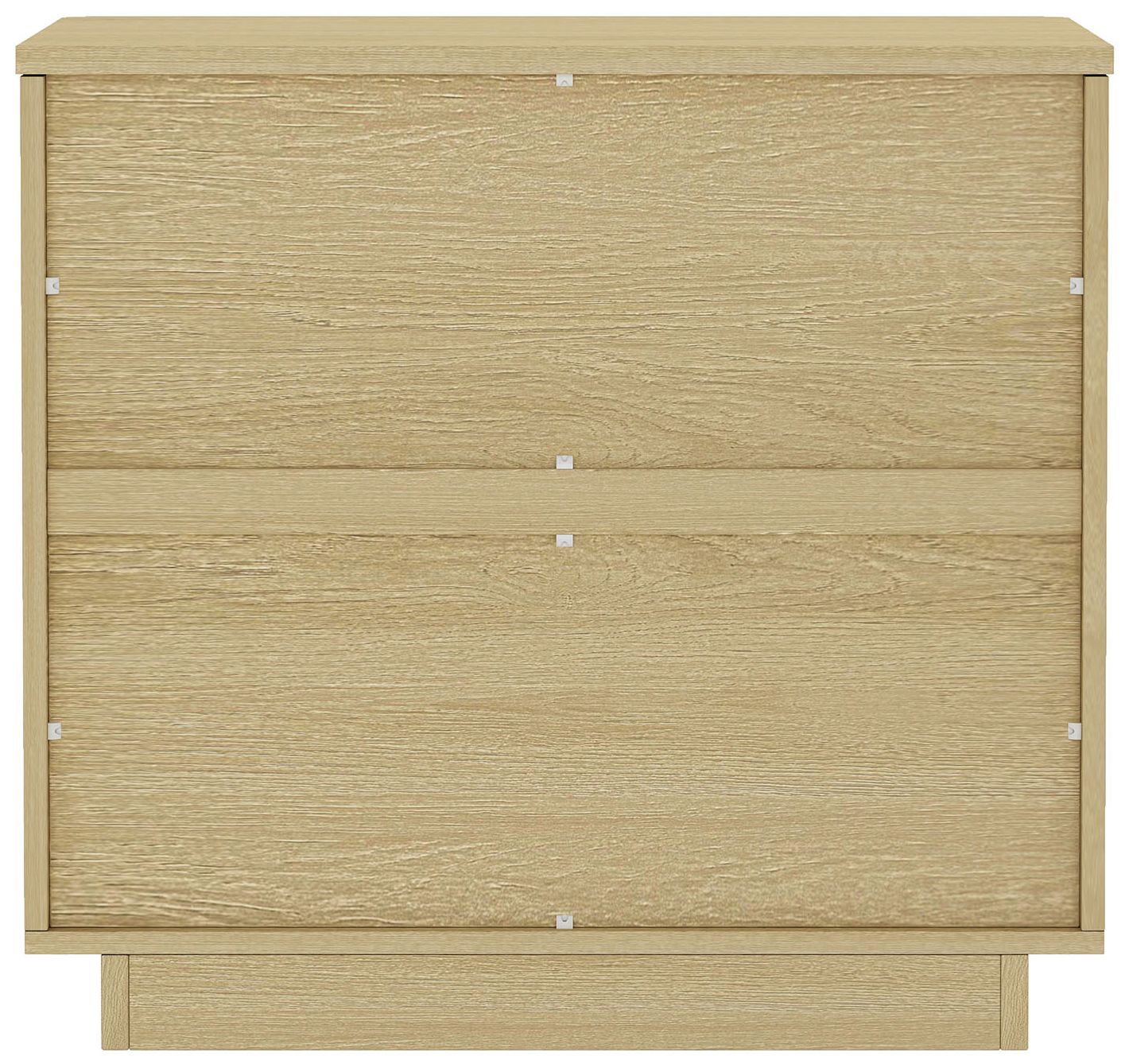 Payton Modern Nightstand with 3 Drawers in Natural Oak and Gold