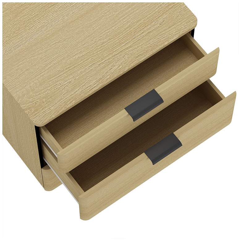 Image 5 Payton Modern Nightstand with 6 Drawers in Natural Oak and Black - Set of 2 more views