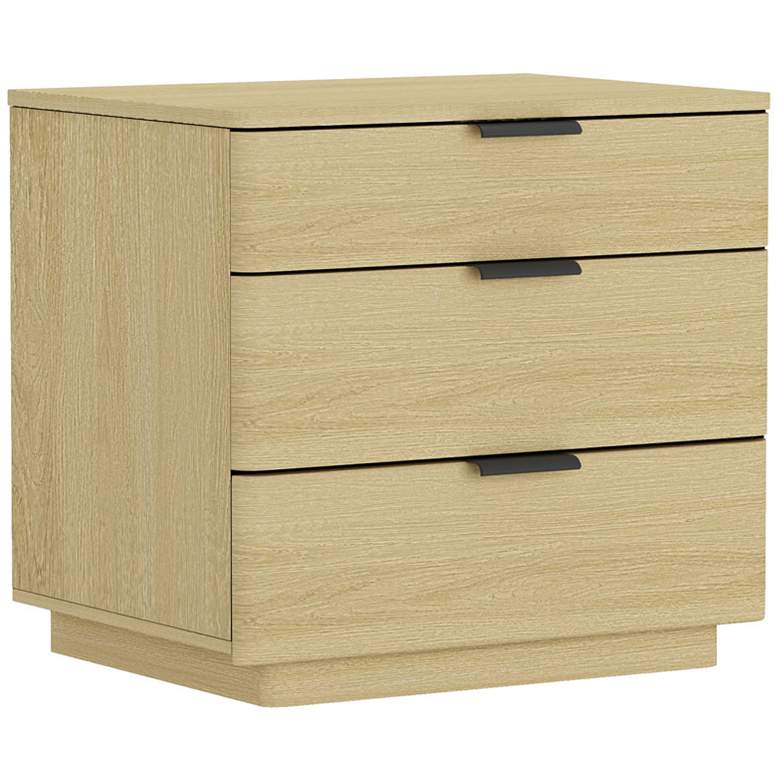 Image 6 Payton Modern Nightstand with 6 Drawers in Natural Oak and Black - Set of 2 more views
