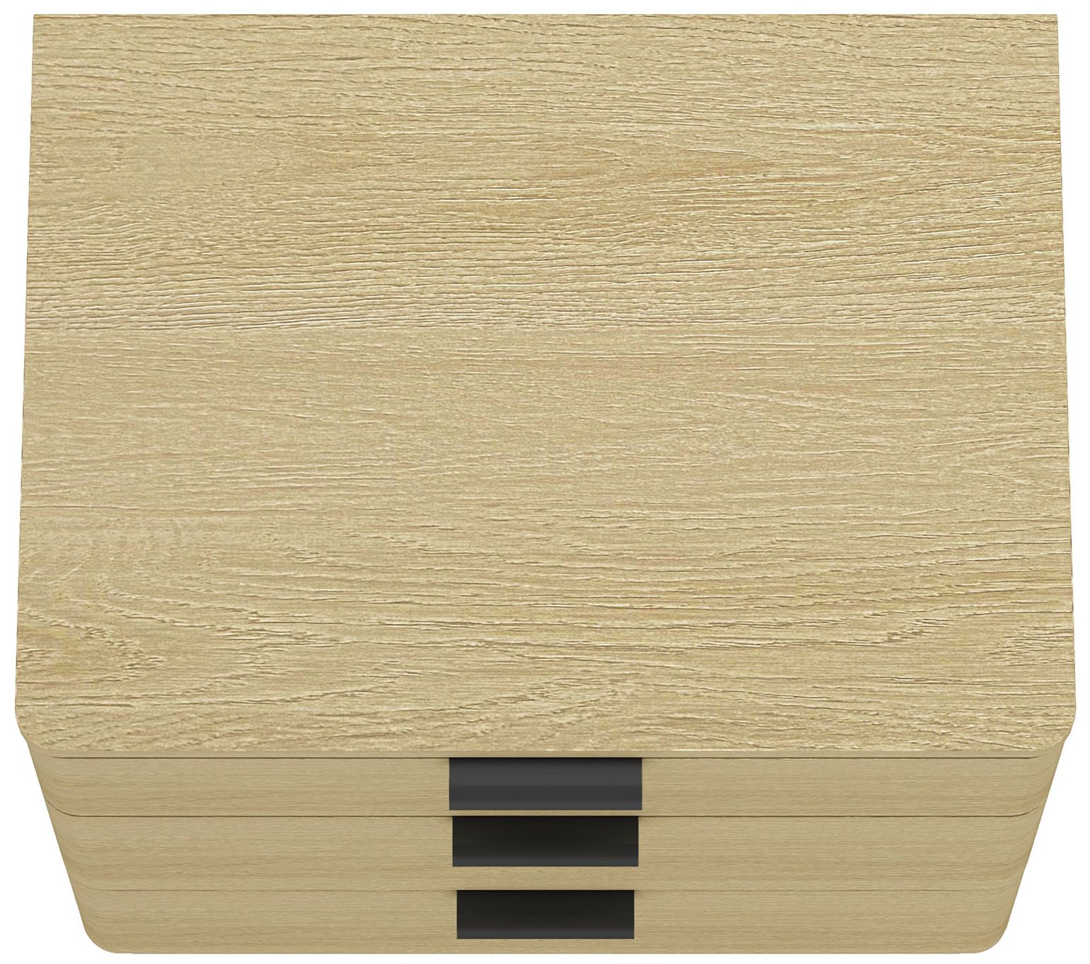 Payton Modern Nightstand with 6 Drawers in Natural Oak and Black - Set of 2