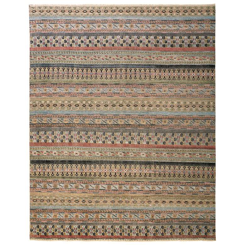 Image 1 Payton Transitional Stripes Hand Knotted Tan Area Rug 6498F