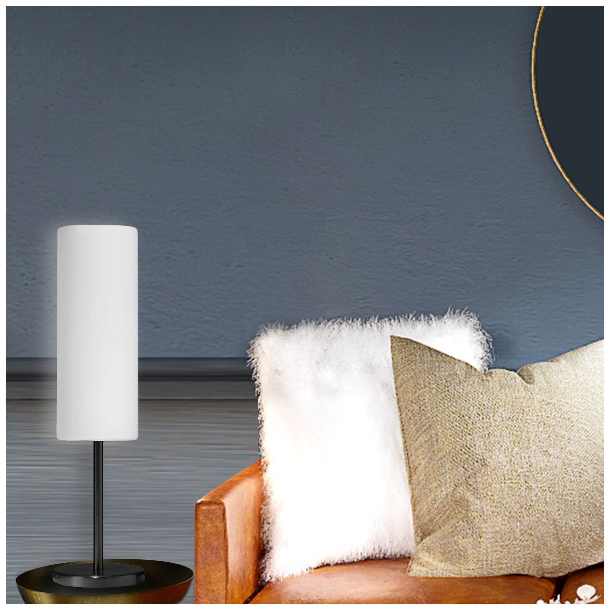 Image 3 Paza 18" High Matte Black Table Lamp With White Glass more views