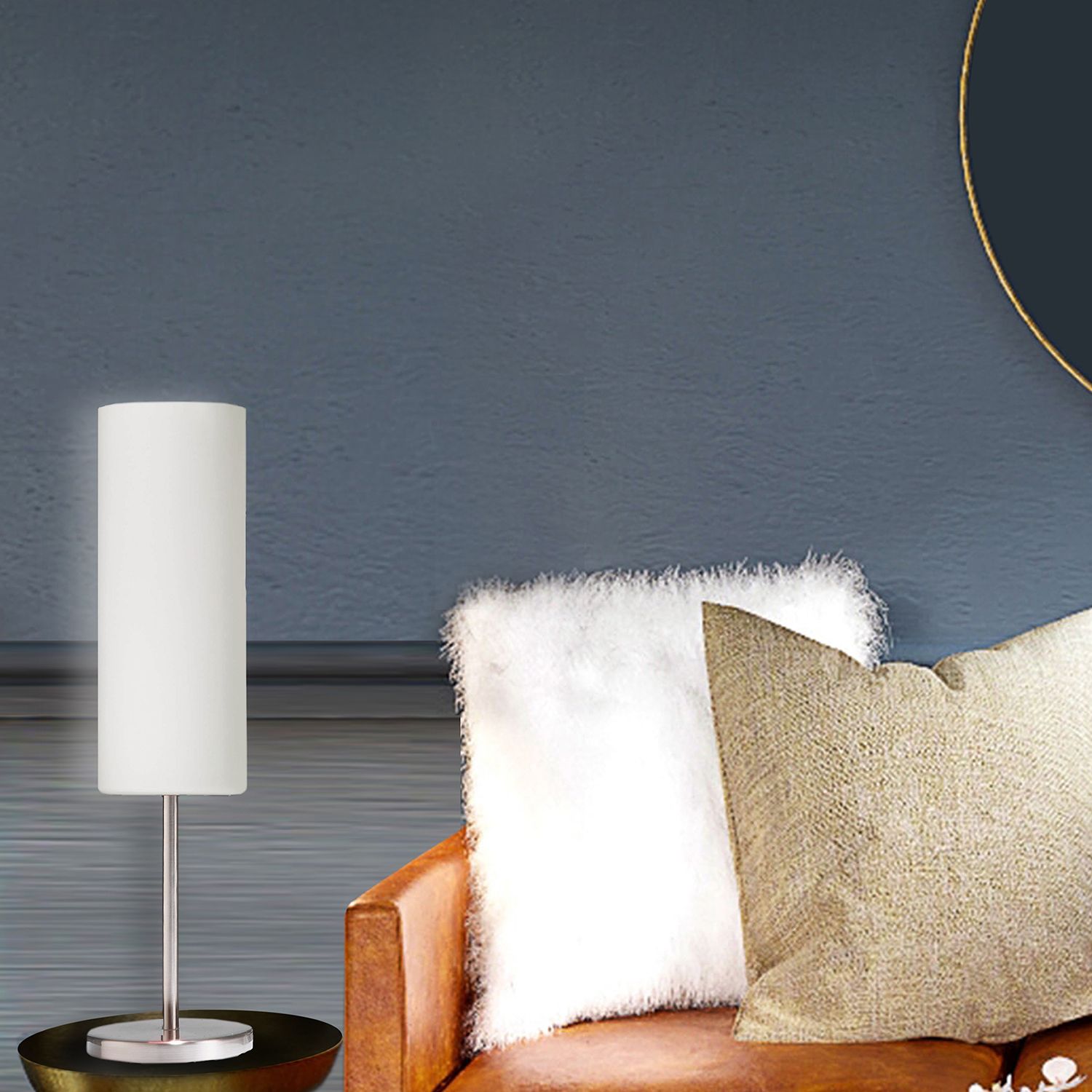 Image 3 Paza 18" High Satin Chrome Table Lamp With White Frosted Glass more views