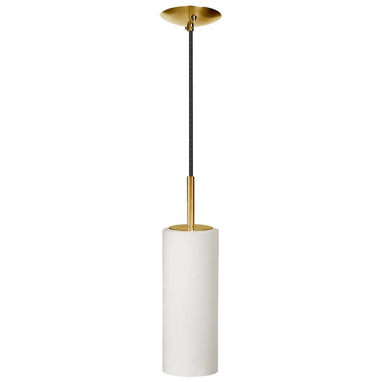 Image 1 Paza 4" Wide Aged Brass Mini Pendant