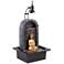 Peace 17" Stone and Gold Buddha Table Fountain with Light
