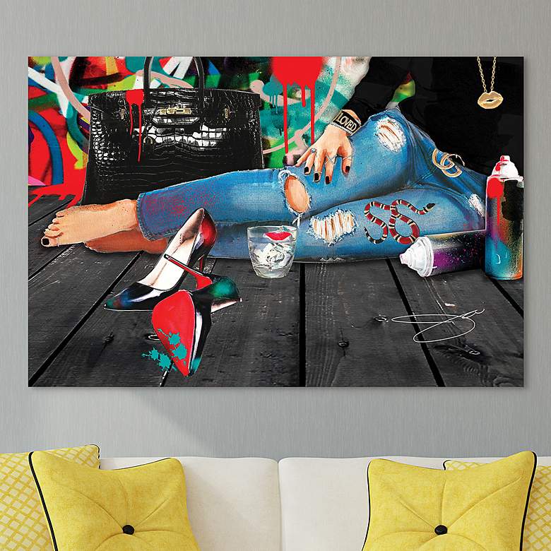 Image 1 Peace Out 50 3/4" Wide Free Floating Glass Graphic Wall Art