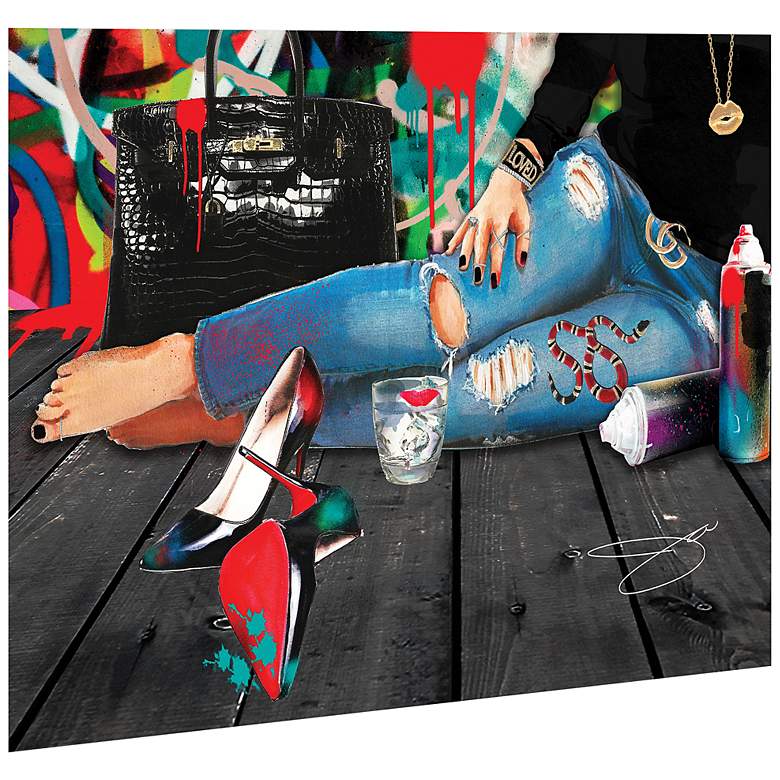 Image 4 Peace Out 50 3/4" Wide Free Floating Glass Graphic Wall Art more views