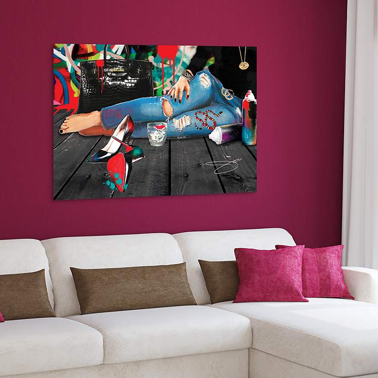 Image 5 Peace Out 50 3/4" Wide Free Floating Glass Graphic Wall Art more views