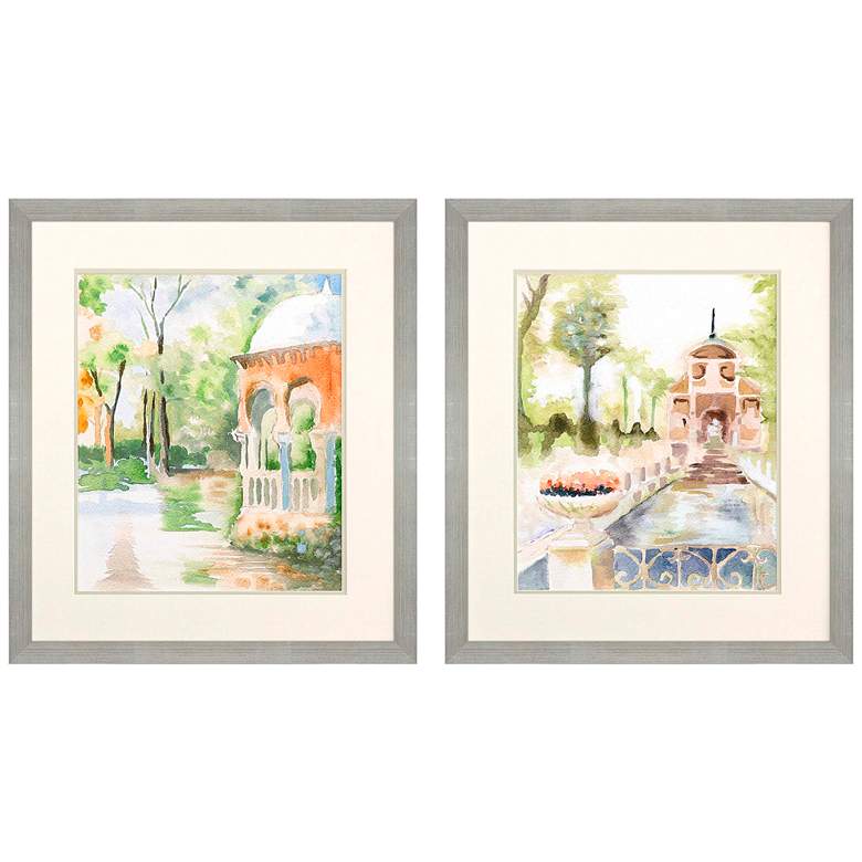 Image 3 Peaceful Gardens 30" High 2-Piece Framed Giclee Wall Art Set