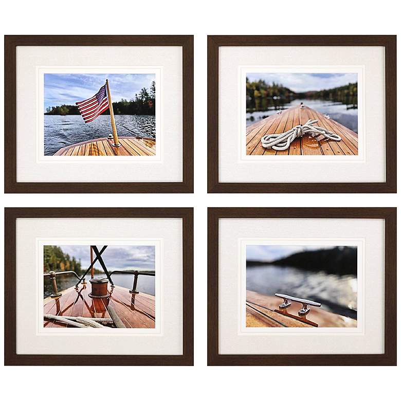 Image 3 Peaceful Lake 27" Wide 4-Piece Giclee Framed Wall Art Set