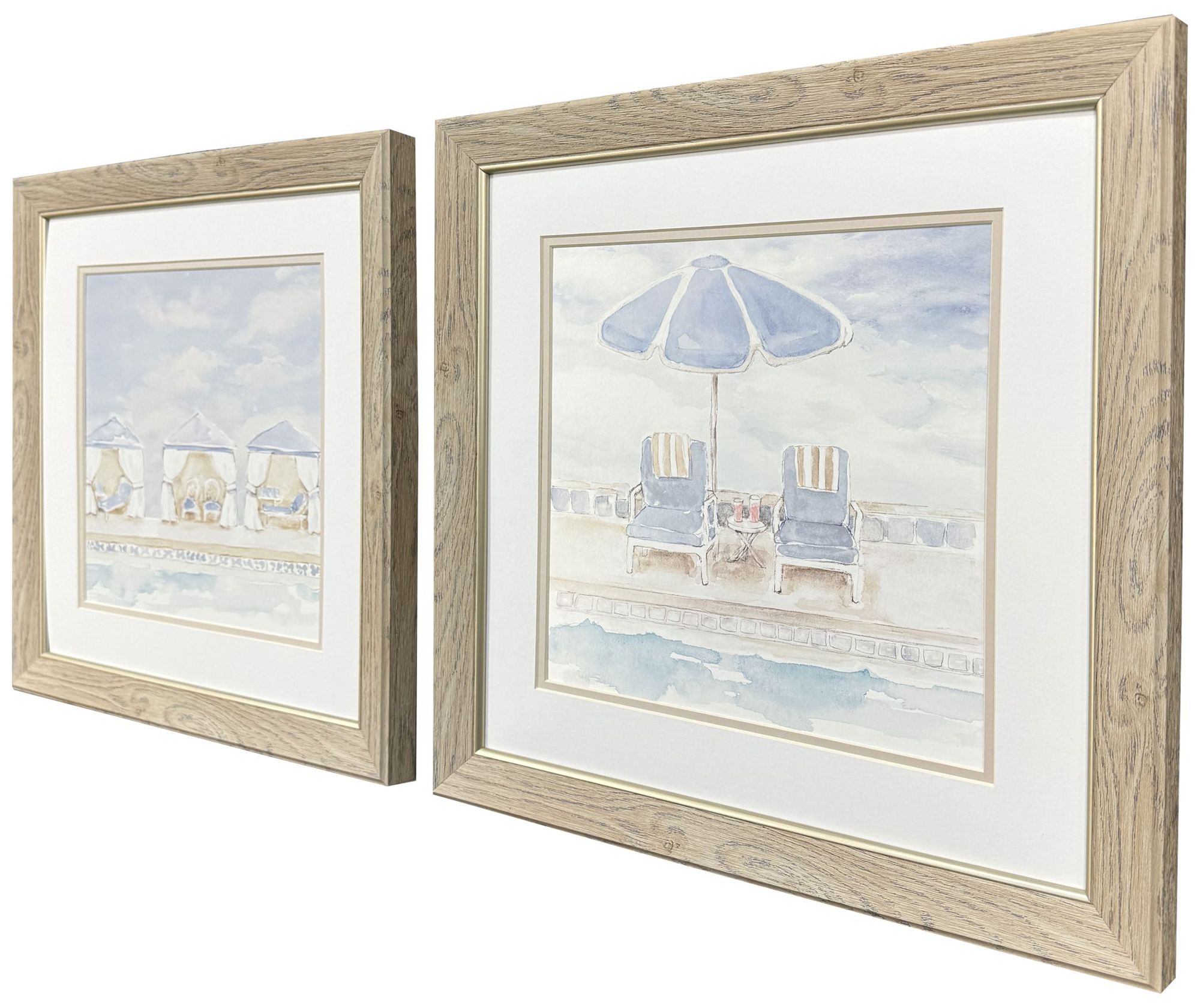 Image 2 Peaceful Poolside 19"W x 19"H Framed Art Set of 2 more views