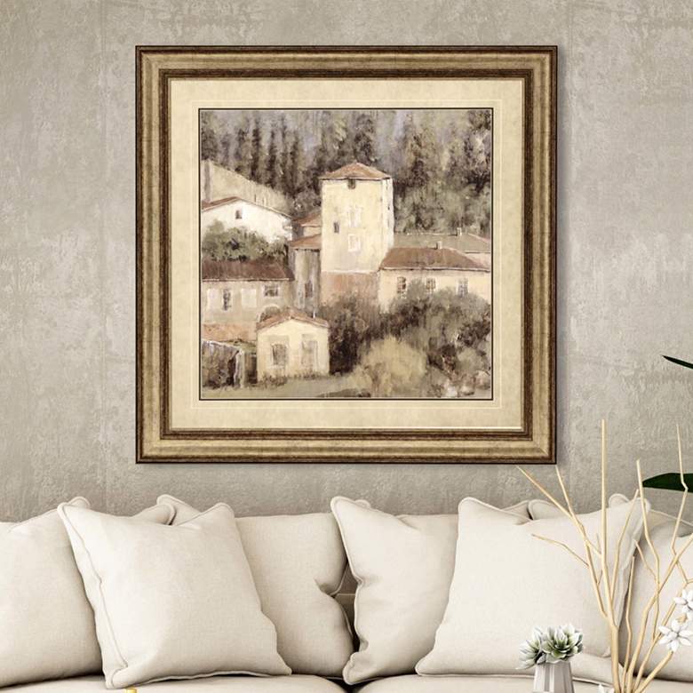 Image 1 Peaceful View of Tuscany 43 inch Square Framed Giclee Wall Art