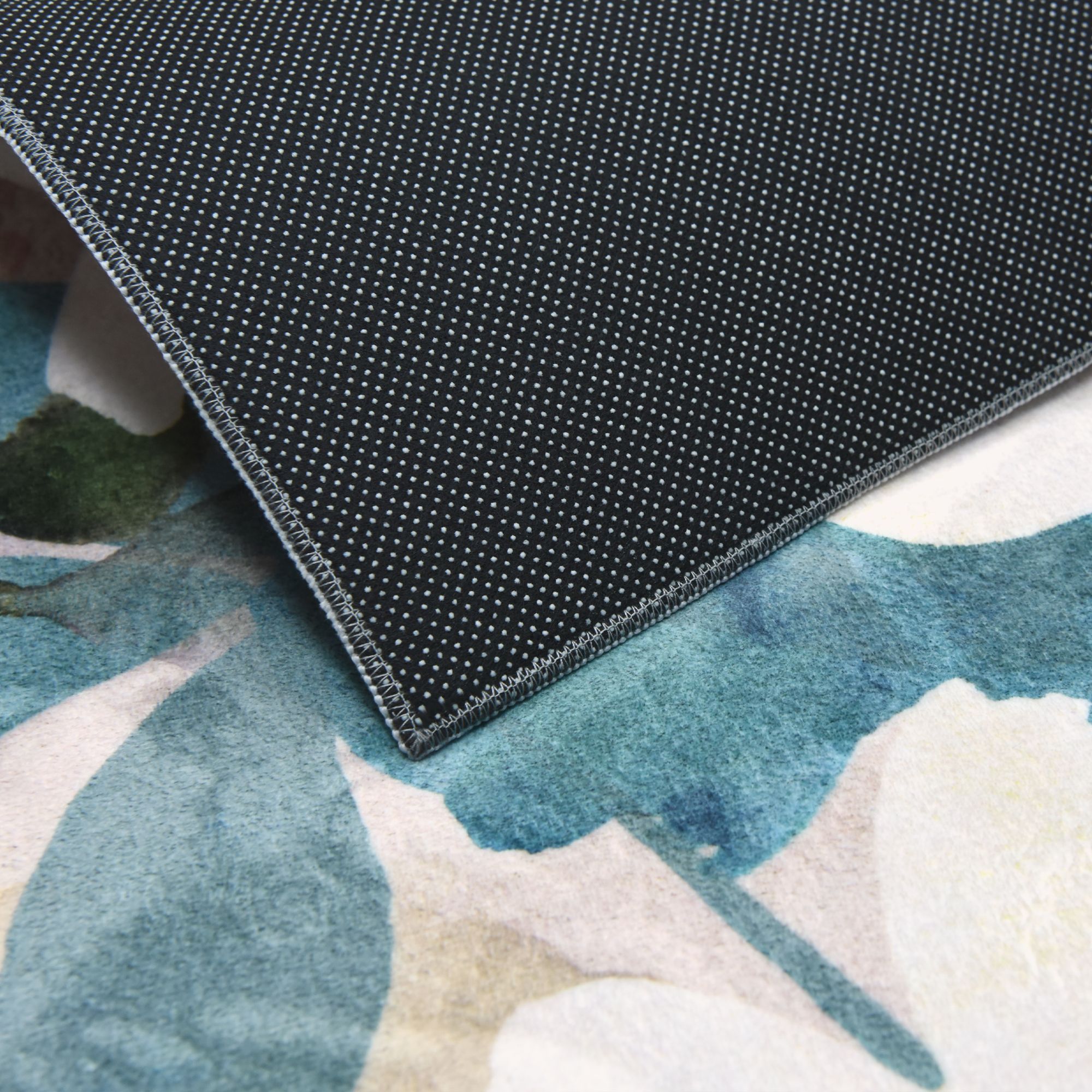 Image 5 Peach Teal Floral 5'x8'Hand Washable Flowers Power-loomed Art Area Rug more views