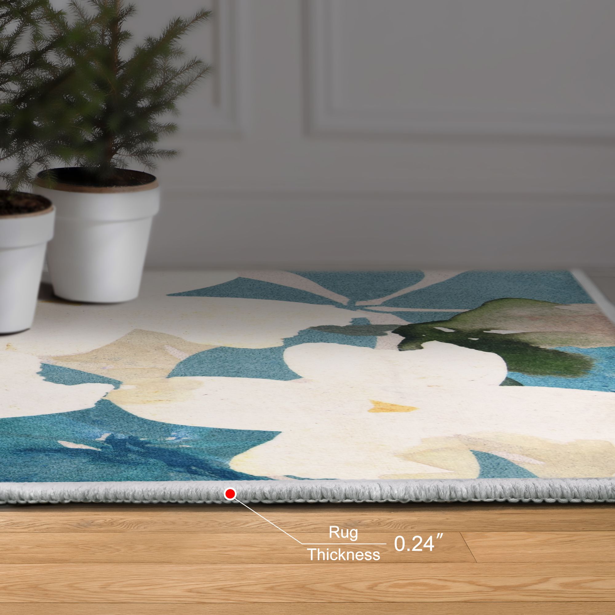 Image 7 Peach Teal Floral 8'x10'Hand Washable Flowers Power-loomed Art Area Rug more views