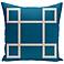 Peacock Blue Intersect 20" Square Outdoor Pillow
