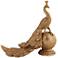Peacock creature 9 3/4" High Matte Gold Figurine