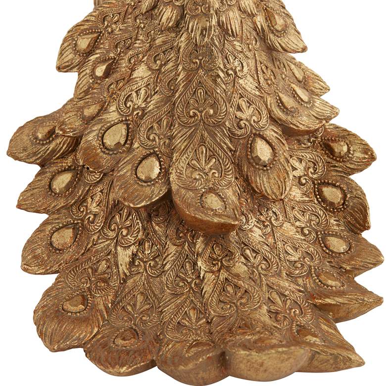 Image 5 Peacock creature 9 3/4" High Matte Gold Figurine more views