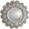 Peacock Feather Antique Silver 35 1/2" Round Wall Mirror