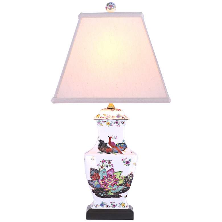 Image 1 Peacock Garden Porcelain Vase Table Lamp