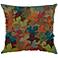 Peacock Multi-Colored 18" Square Throw Pillow