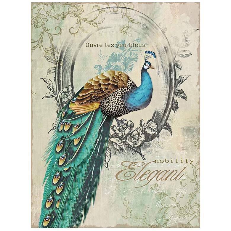 Image 1 Peacock Poise I 35 inch High Wall Art