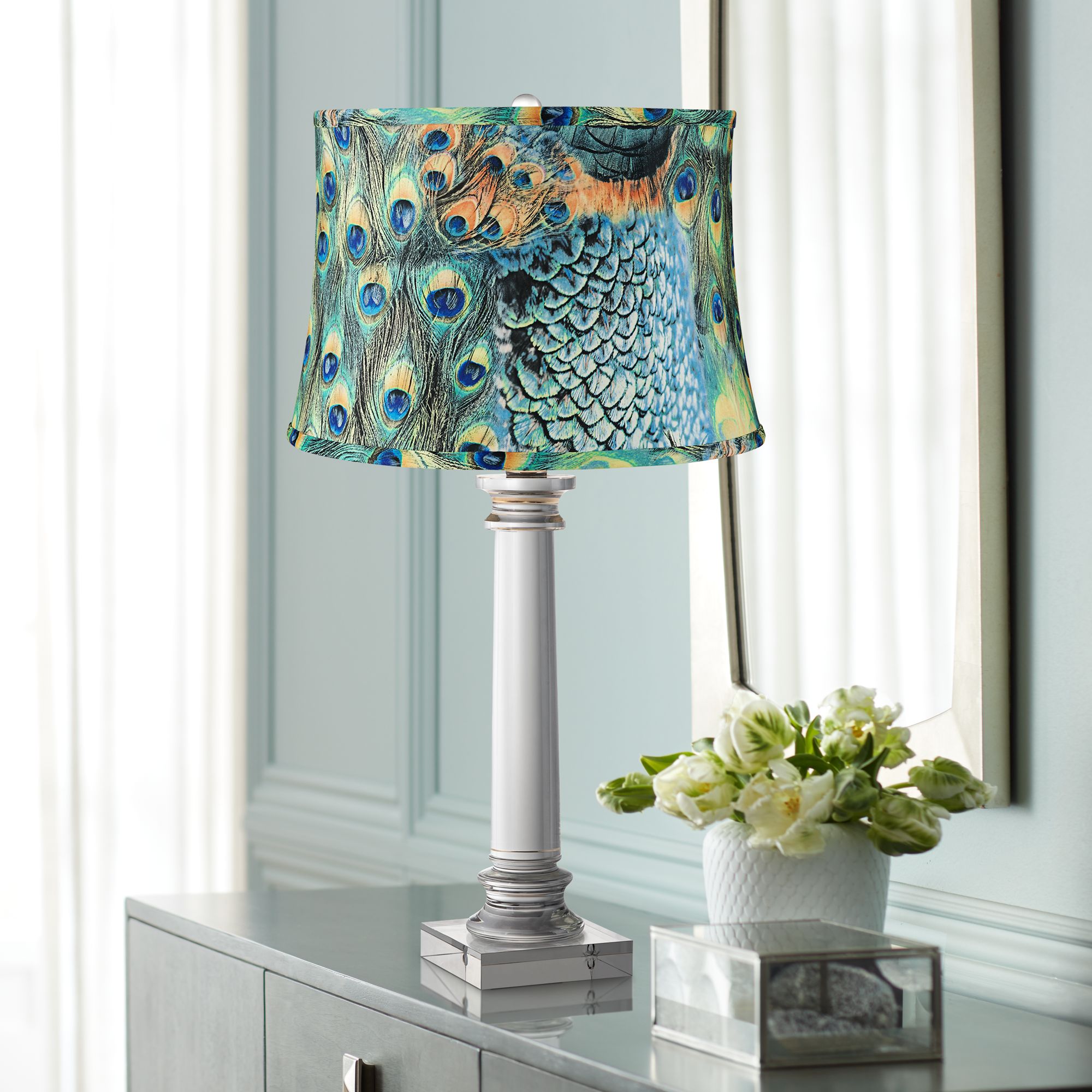 peacock table lamp