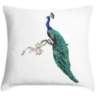 Peacock Right Facing 18" Square Throw Pillow