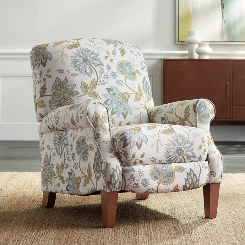 Image 1 Peacock Upholstered Fabric 3-Way Recliner Chair