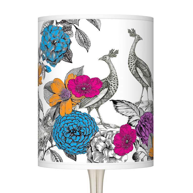 Image 3 Peacocks in the Garden Giclee Modern Droplet Table Lamp more views