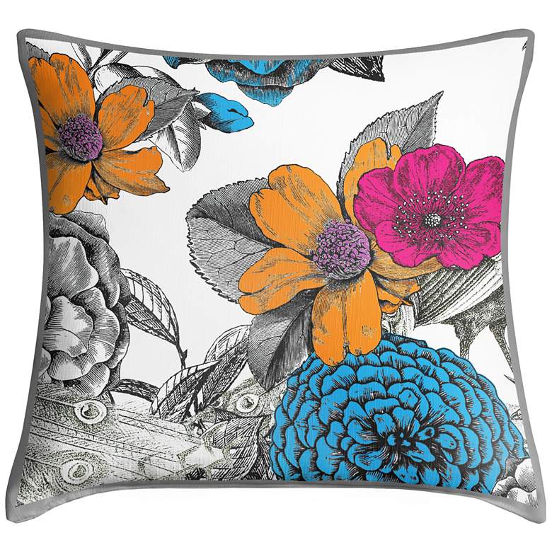 Image 1 Peacocks in the Garden I 18 inch Square Throw Pillow