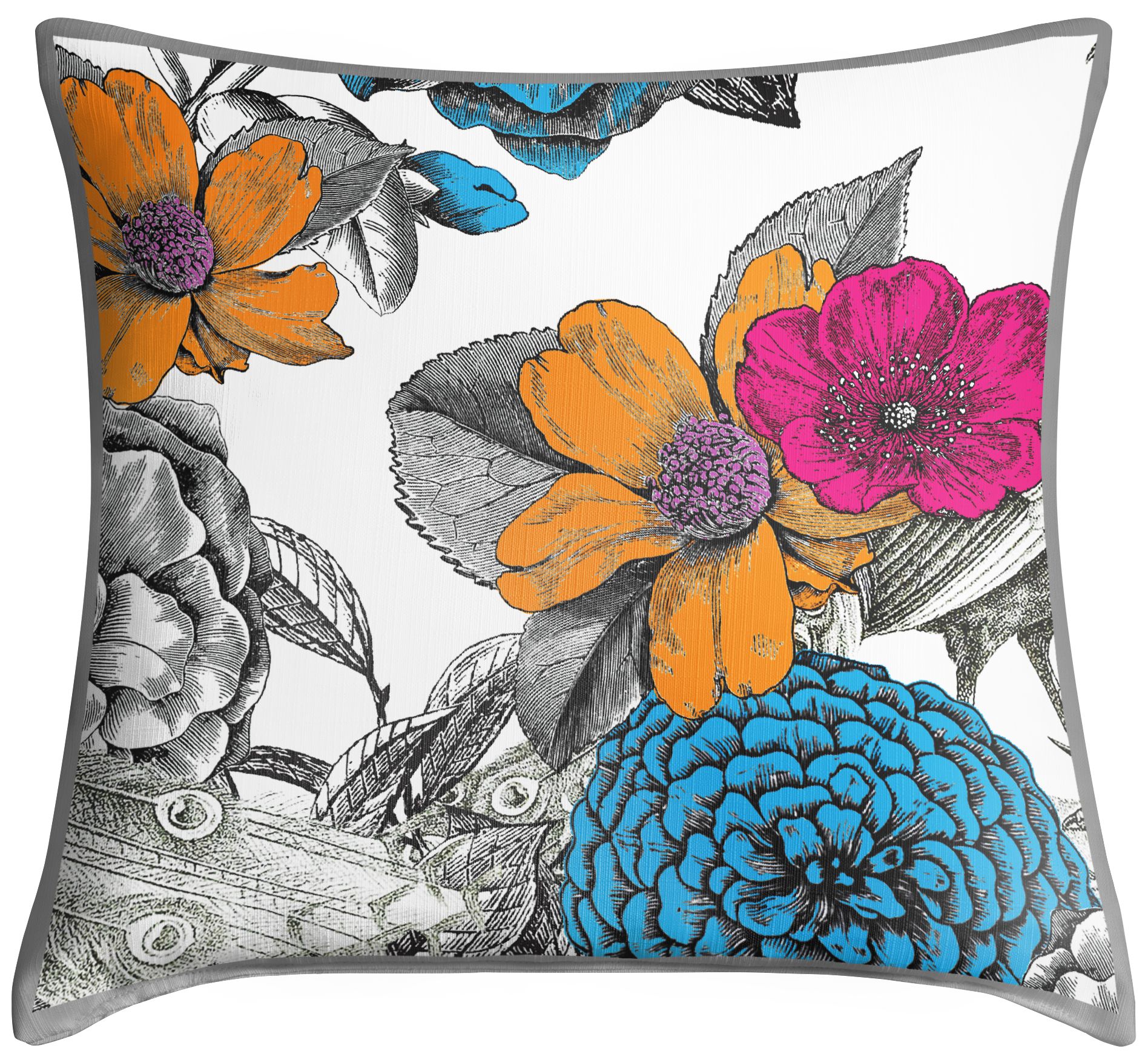 Peacock Page 2 Lamps Plus   Peacocks In The Garden I 18 Square Throw Pillow  340d0 