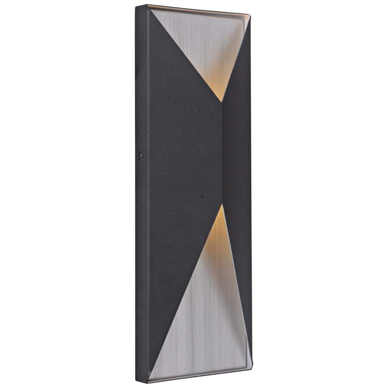 Image 1 Peak 14 inchH Black and Aluminum LED Pocket Outdoor Wall Light