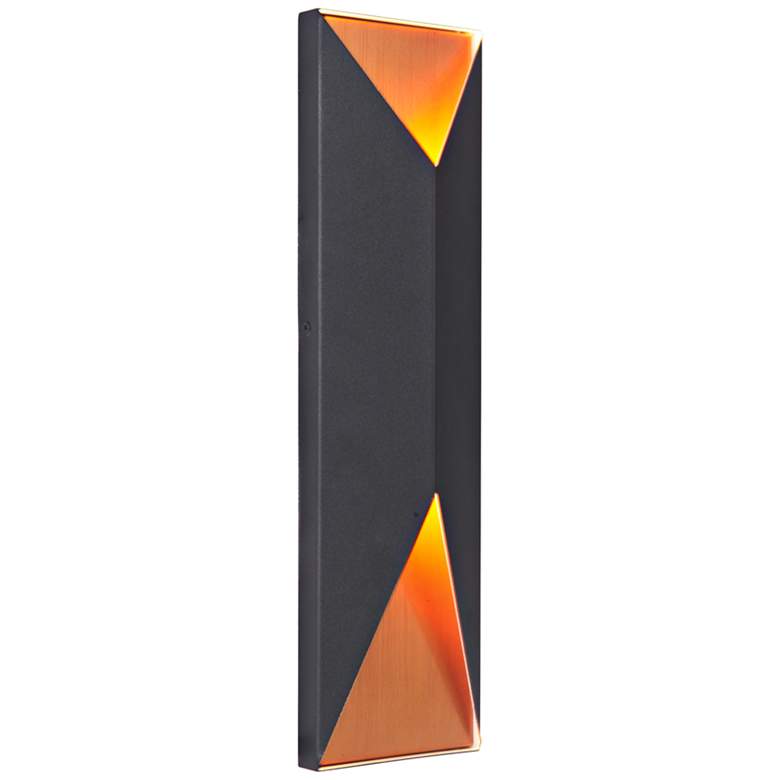 Image 2 Peak 18" High Black and Brass LED Pocket Outdoor Wall Light more views