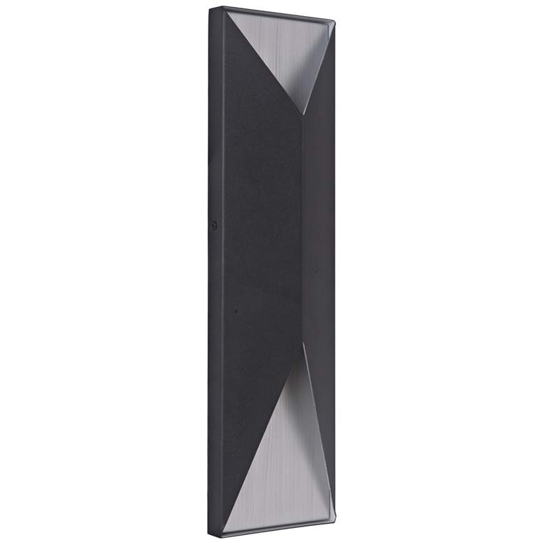 Image 1 Peak 18 inchH Black and Aluminum LED Pocket Outdoor Wall Light